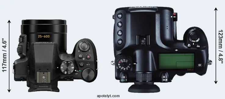 Compare FZ300 versus 645Z top