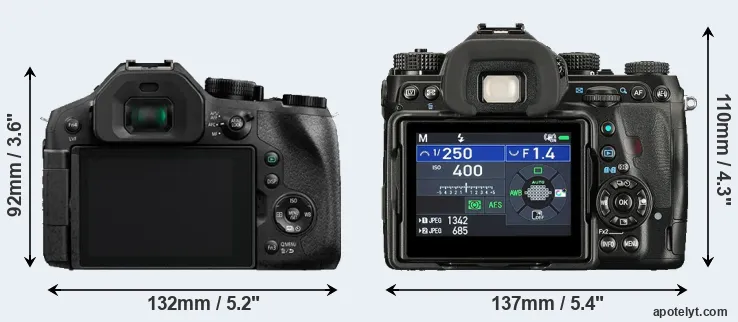 Comparison FZ300 or K-1 II rear
