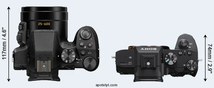 Compare FZ300 versus A7 III top