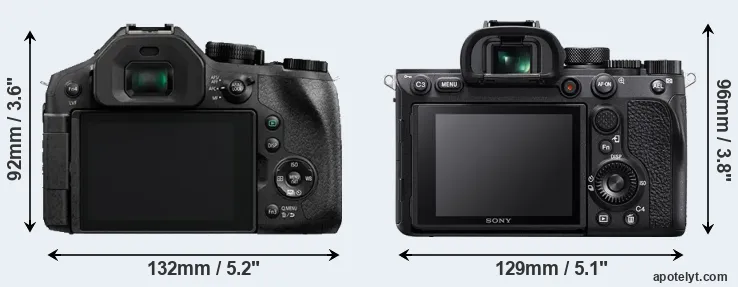 Comparison FZ300 or A7R IV rear
