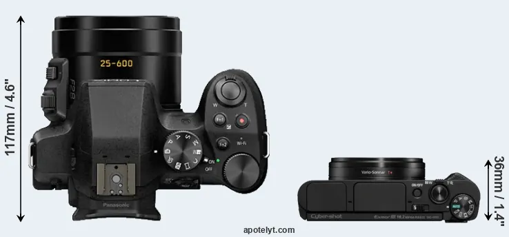 Compare FZ300 versus HX95 top
