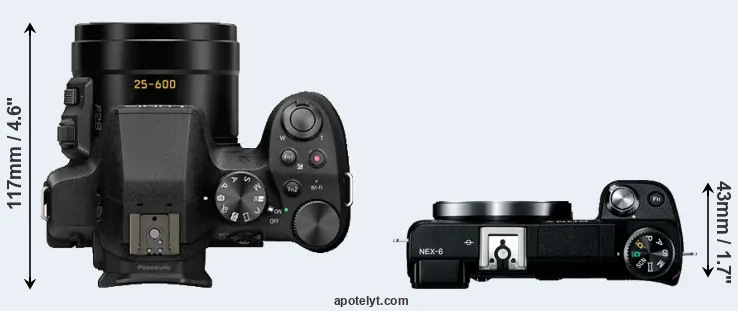 Compare FZ300 versus NEX-6 top