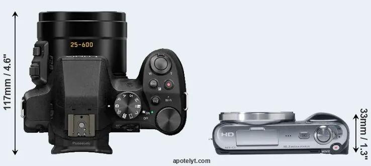 Compare FZ300 versus NEX-C3 top
