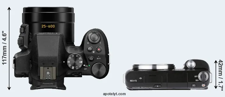 Compare FZ300 versus NEX-F3 top