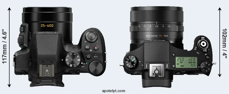Compare FZ300 versus RX10 II top