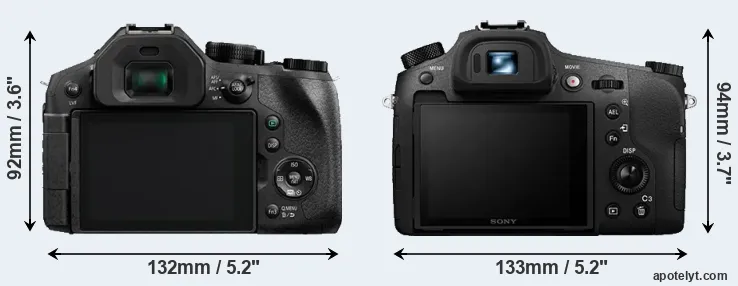 Comparison FZ300 or RX10 III rear