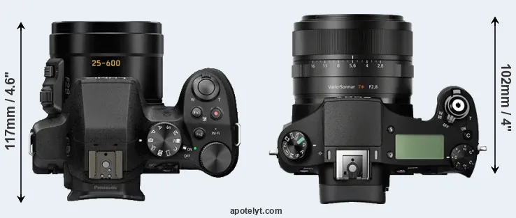 Compare FZ300 versus RX10 top