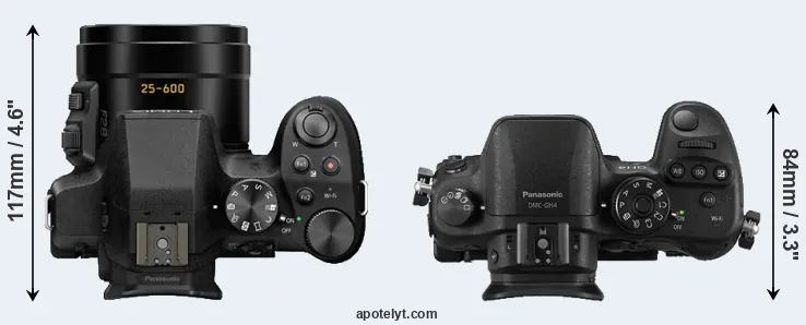 Compare FZ330 versus GH4 top