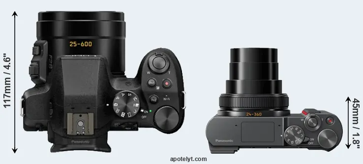Compare FZ330 versus TZ200 top