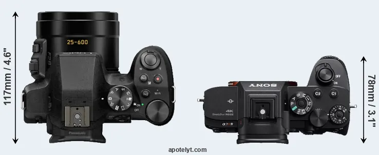 Compare FZ330 versus A7R IV top