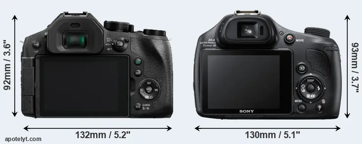 Comparison FZ330 or HX400V rear