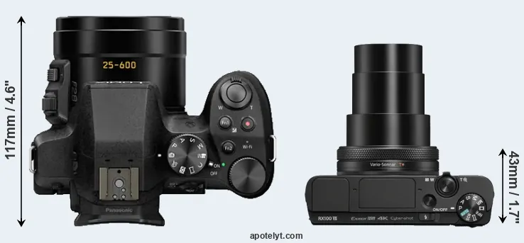Compare FZ330 versus RX100 VII top