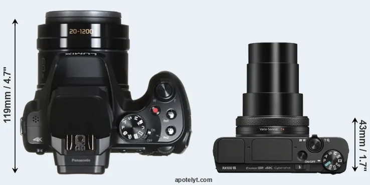 Compare FZ80 versus RX100 VII top
