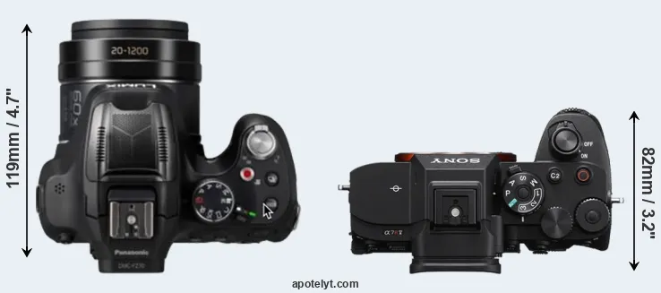 Compare FZ80D versus A7R V top