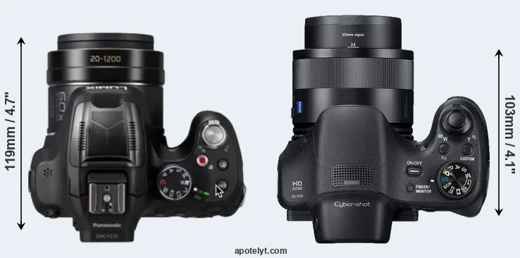 Compare FZ80D versus HX350 top