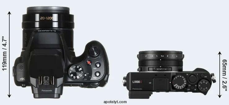 Compare FZ82 versus LX100 II top