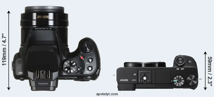 Compare FZ82 versus A6100 top