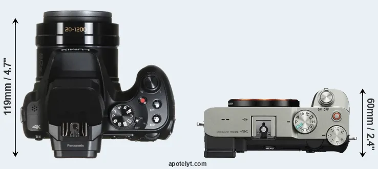 Compare FZ82 versus A7C top