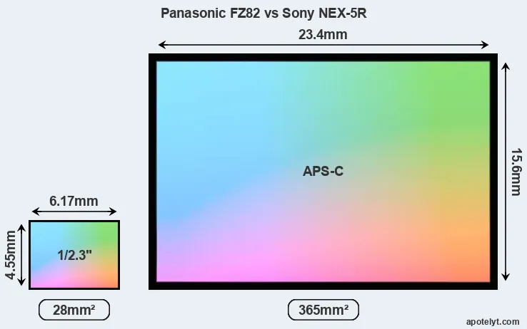Panasonic FZ82 and Sony NEX-5R sensor measures