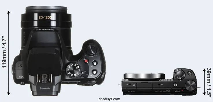 Compare FZ82 versus NEX-5R top