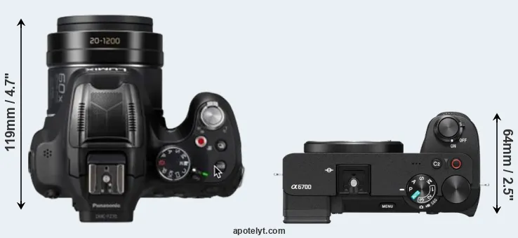 Compare FZ82D versus A6700 top