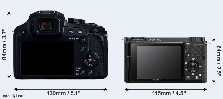 Comparison FZ82D or ZV-E10 rear