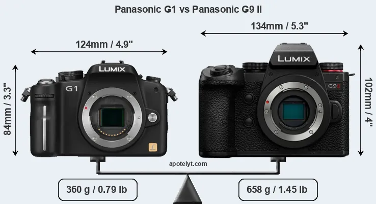 Size Panasonic G1 vs Panasonic G9 II