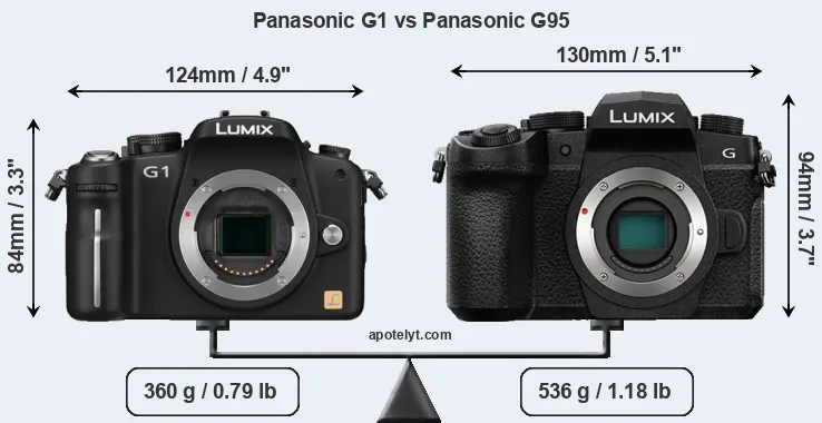 Size Panasonic G1 vs Panasonic G95