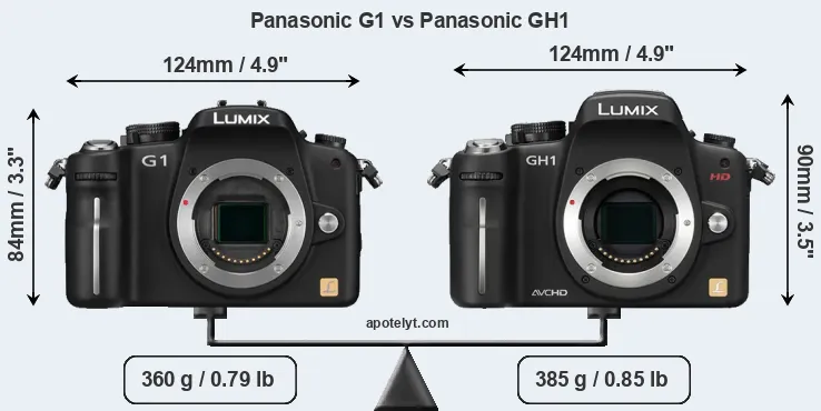 Size Panasonic G1 vs Panasonic GH1
