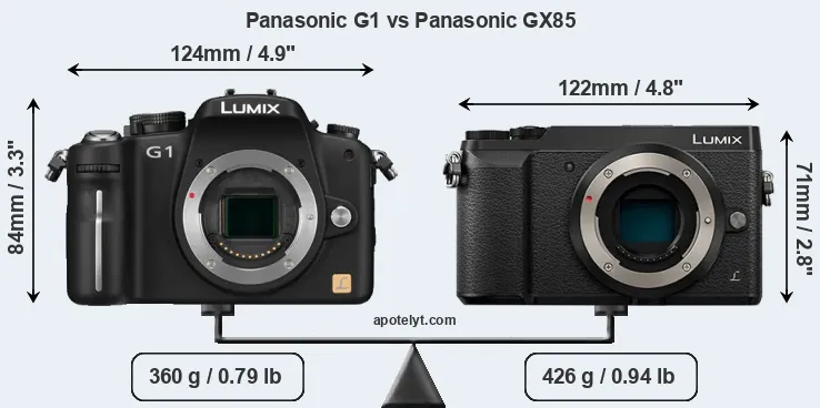 Size Panasonic G1 vs Panasonic GX85