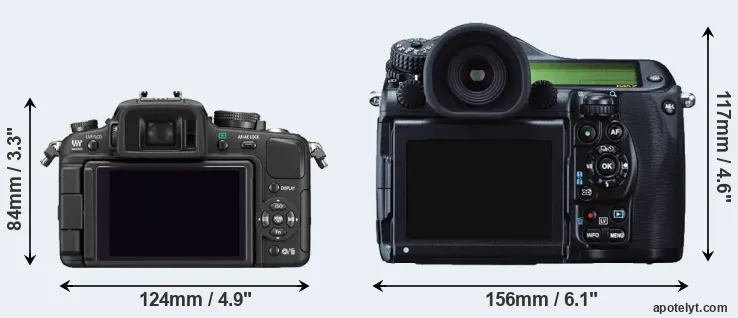 Comparison G1 or 645Z rear