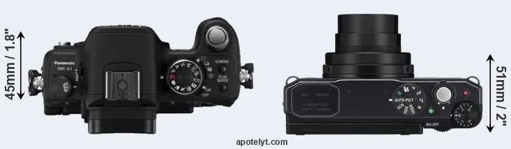 Compare G1 versus MX-1 top