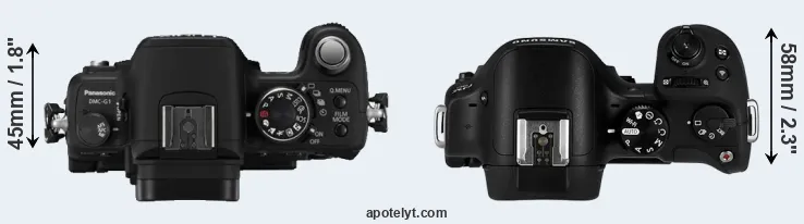 Compare G1 versus NX30 top