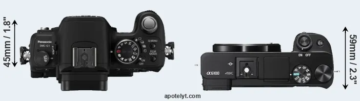 Compare G1 versus A6100 top