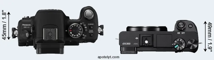 Compare G1 versus A6300 top