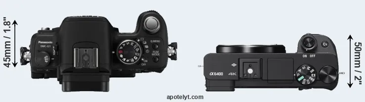 Compare G1 versus A6400 top