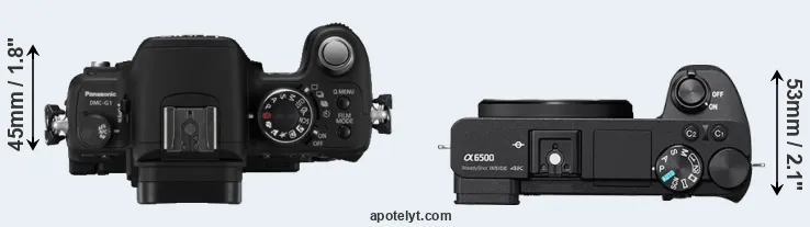 Compare G1 versus A6500 top
