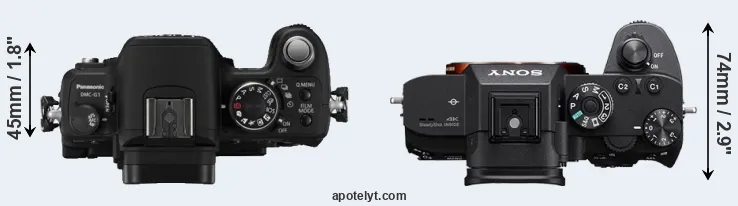 Compare G1 versus A7R III top