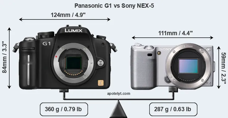 Size Panasonic G1 vs Sony NEX-5