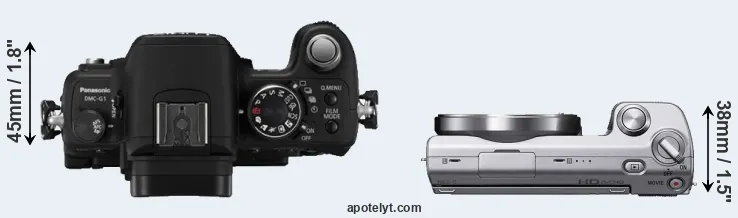 Compare G1 versus NEX-5 top