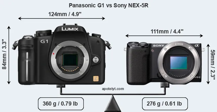 Size Panasonic G1 vs Sony NEX-5R