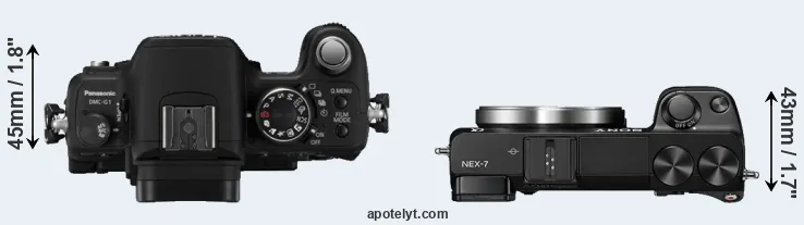 Compare G1 versus NEX-7 top