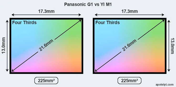 Panasonic G1 and YI M1 sensor measures