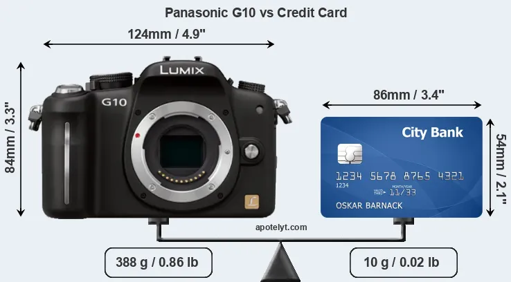 Panasonic G10 vs credit card front