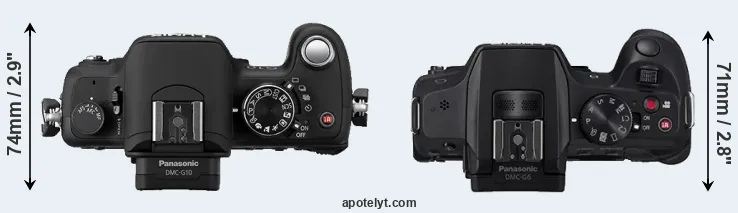 Compare G10 versus G6 top