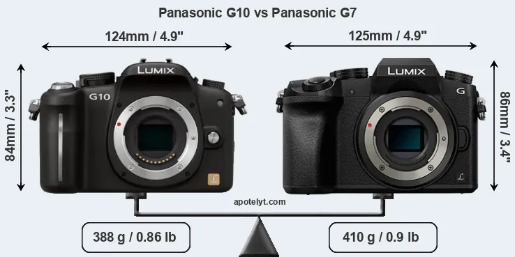 Size Panasonic G10 vs Panasonic G7