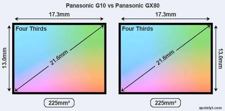 Panasonic G10 and Panasonic GX80 sensor measures