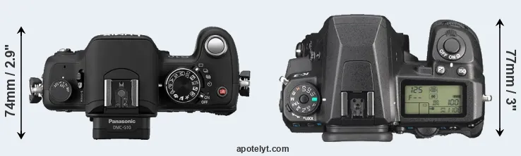 Compare G10 versus K-3 top