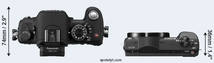 Compare G10 versus A5100 top