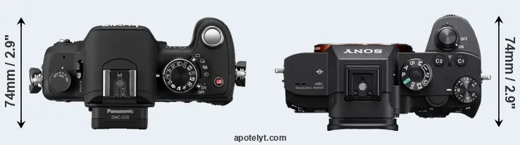 Compare G10 versus A7R III top